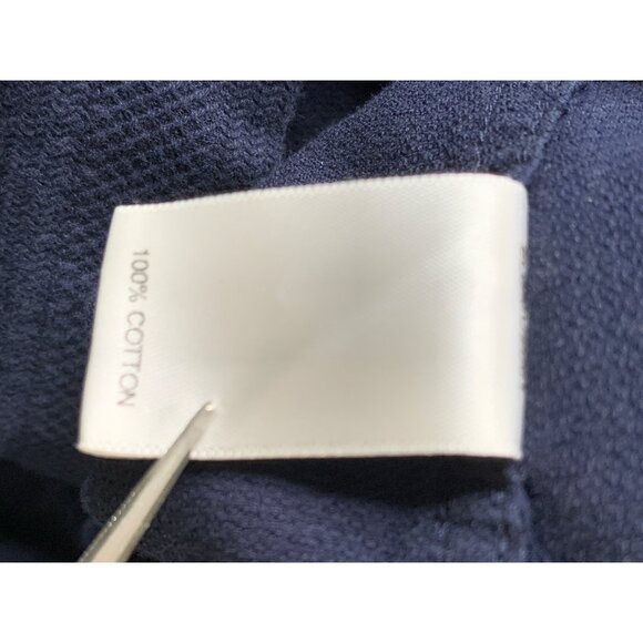 Murano Mens Navy Band Collar Slim Fit Shirt M Cotton Texture LS Button 8886 - Picture 4 of 8